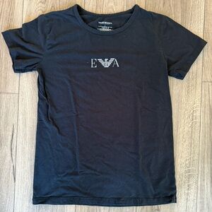 Emporio Armani EA7 Logo T-Shirt Black Size Large